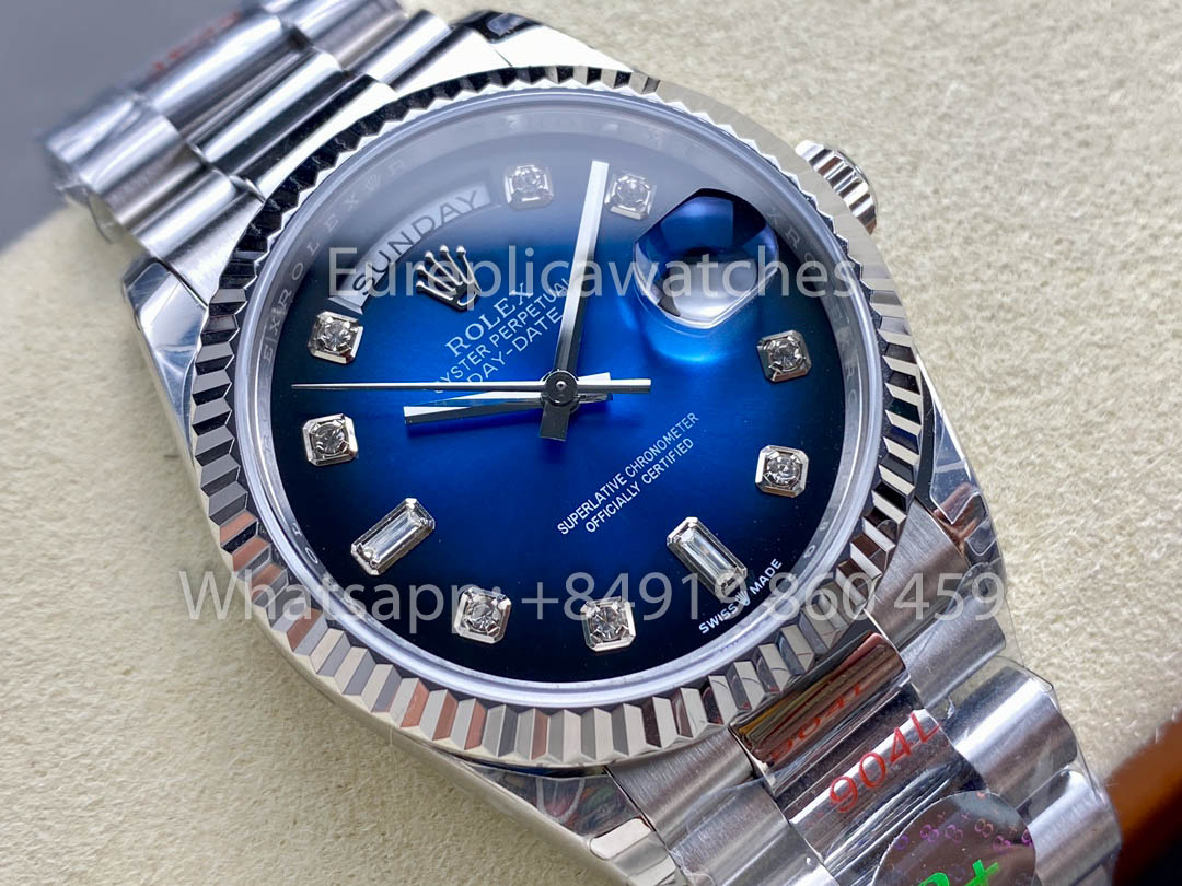 Rolex Day Date  128239-0023 Bianco Oro 1:1 Best Clone 8+ Fabbrica Counterweight Versione