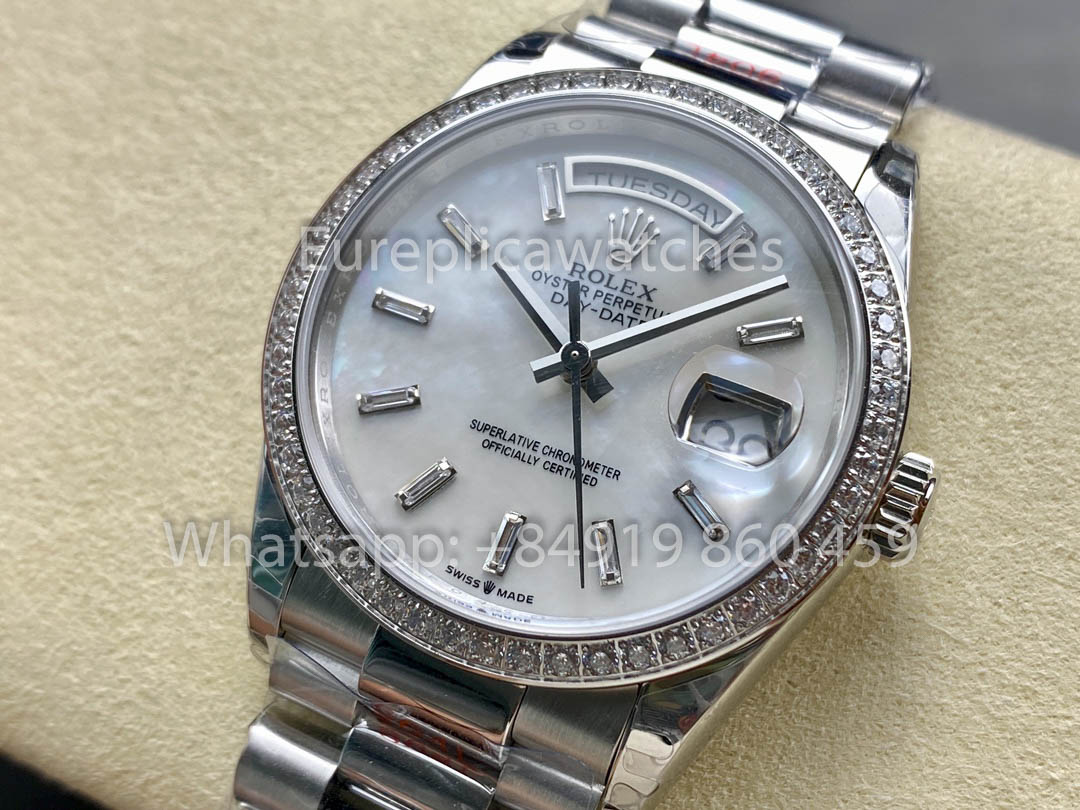 Rolex Day Date  m128399tbr-0029 Bianco Oro 1:1 Best Clone 8+ Fabbrica Counterweight Versione