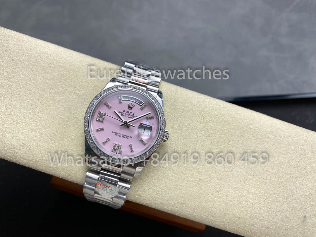 Rolex Day Date  m128349rbr-0008 Bianco Oro 1:1 Best Clone 8+ Fabbrica Counterweight Versione