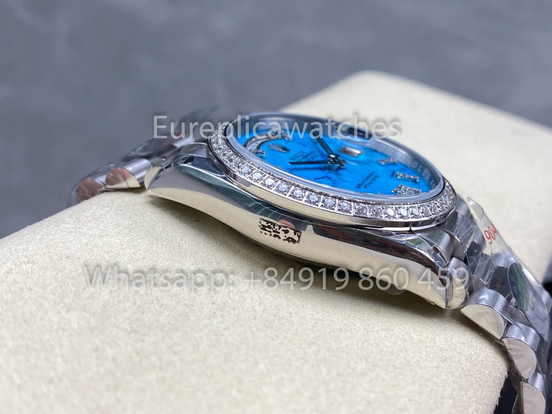 Rolex Day Date m128396tbr-0016 Bianco Oro 1:1 Best Clone 8+ Fabbrica Counterweight Versione