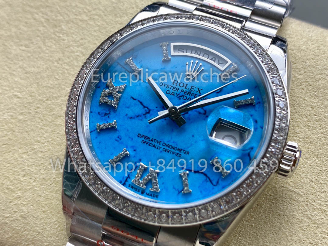 Rolex Day Date m128396tbr-0016 Bianco Oro 1:1 Best Clone 8+ Fabbrica Counterweight Versione