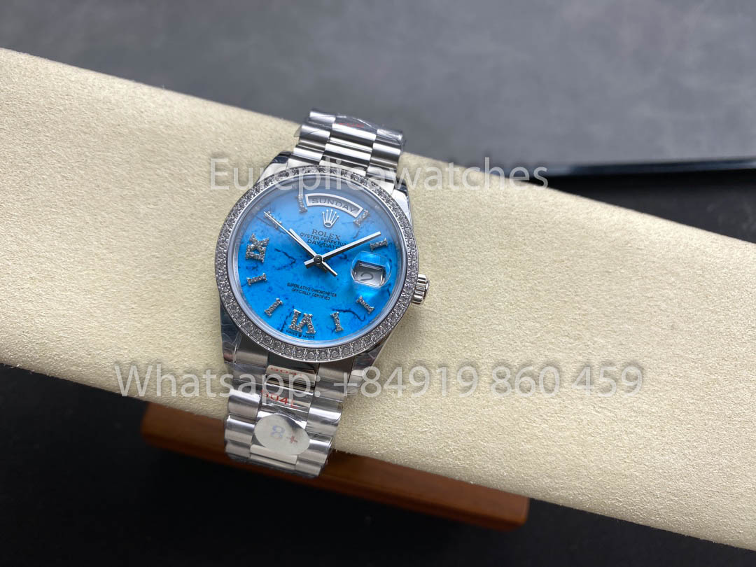 Rolex Day Date m128396tbr-0016 Bianco Oro 1:1 Best Clone 8+ Fabbrica Counterweight Versione