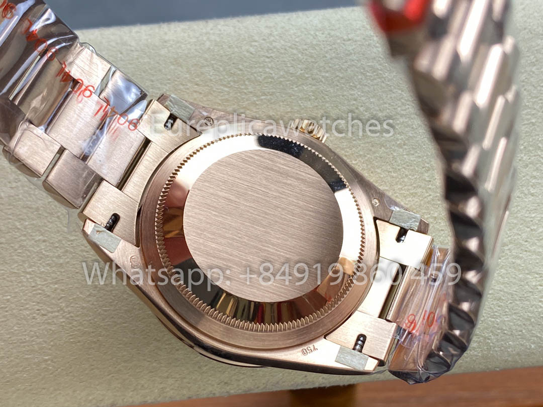 Rolex Day Date M128345RBR-0044 Baguette lunetta 1:1 Melhor Clone 8+ Fabbrica Contrapeso Versão
