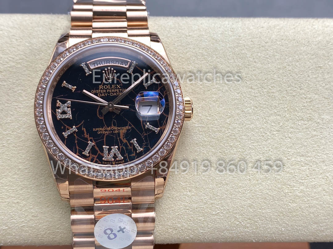Rolex Day Date M128345RBR-0044 Rosa Oro 1:1 Best Clone 8+ Fabbrica Counterweight Versione