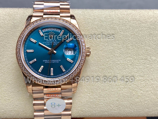 Rolex Day Date m128395tbr-0032 Rosa Oro 1:1 Best Clone 8+ Fabbrica Counterweight Versione