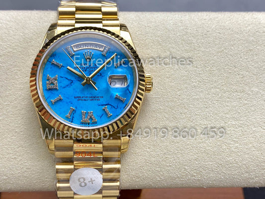 Rolex Day Date 128238-0071 Turquoise quadrante  1:1 Best Clone 8+ Fabbrica Counterweight Versione