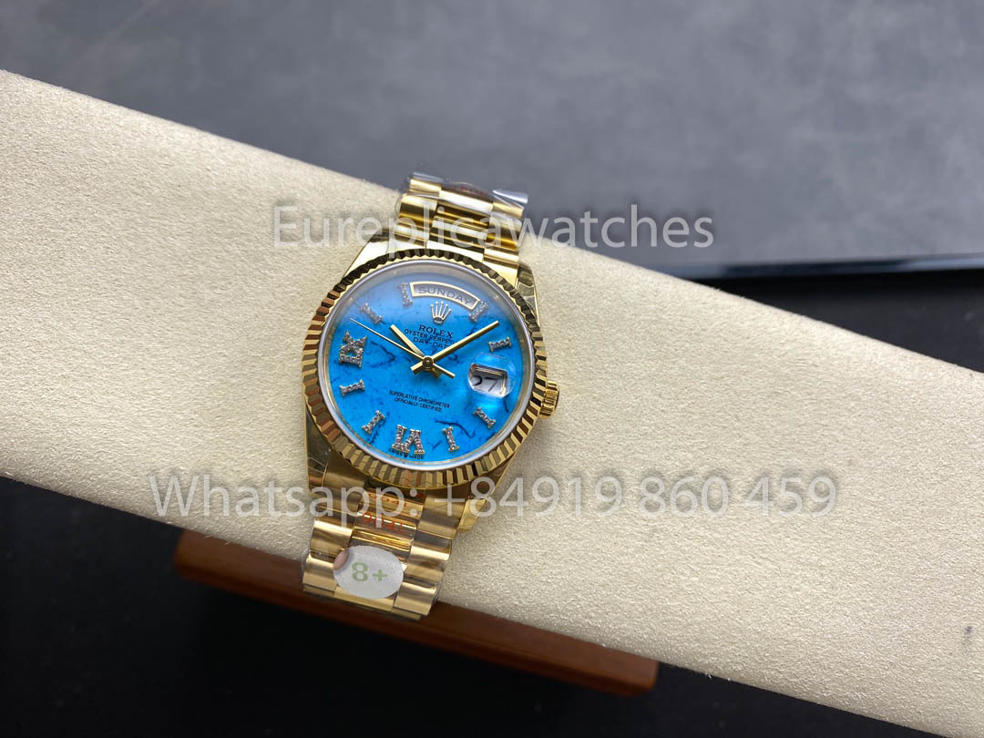 Rolex Day Date 128238-0071 Turquoise quadrante  1:1 Best Clone 8+ Fabbrica Counterweight Versione