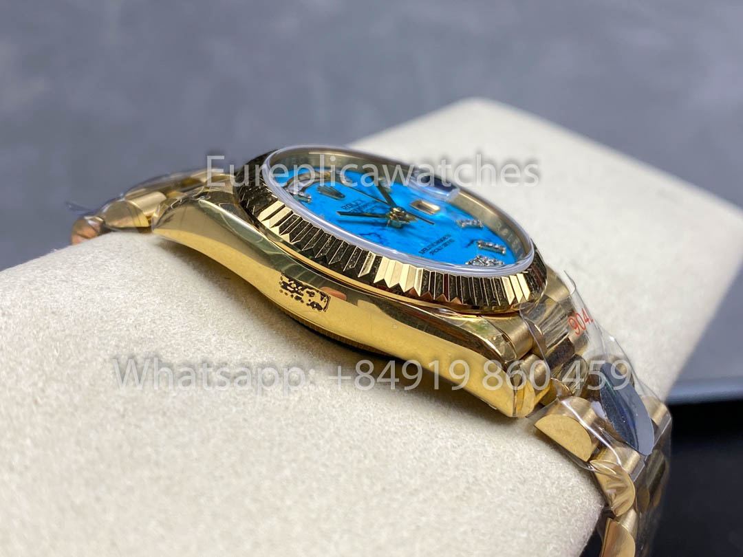 Rolex Day Date 128238-0071 Turquoise quadrante  1:1 Best Clone 8+ Fabbrica Counterweight Versione