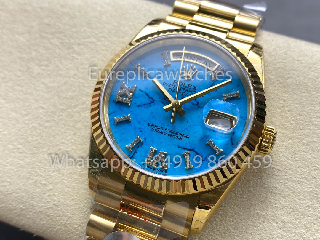 Rolex Day Date 128238-0071 Turquoise quadrante  1:1 Best Clone 8+ Fabbrica Counterweight Versione