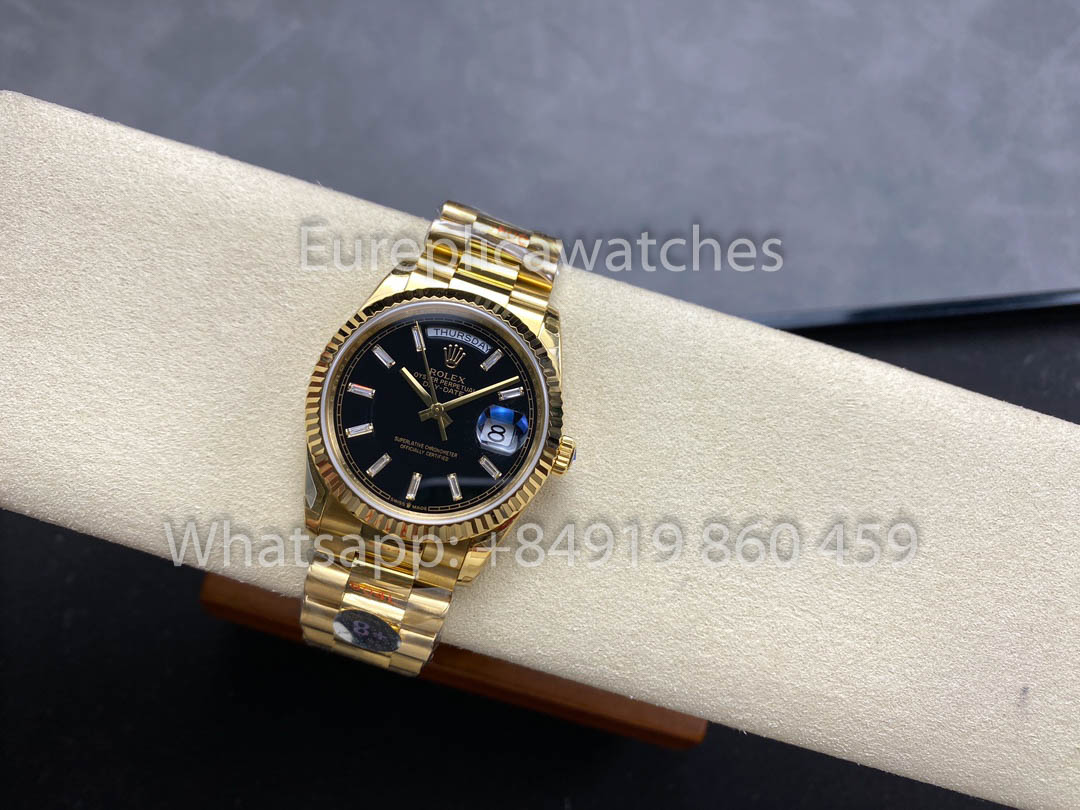 Rolex Day Data Ref. 128238 quadrante nero Amarelo Oro 1:1 Melhor Clone 8+ Fabbrica Contrapeso Versão