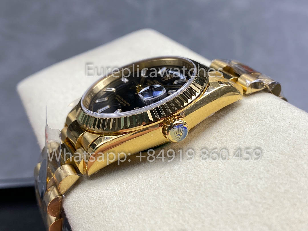 Rolex Day Data Ref. 128238 quadrante nero Amarelo Oro 1:1 Melhor Clone 8+ Fabbrica Contrapeso Versão