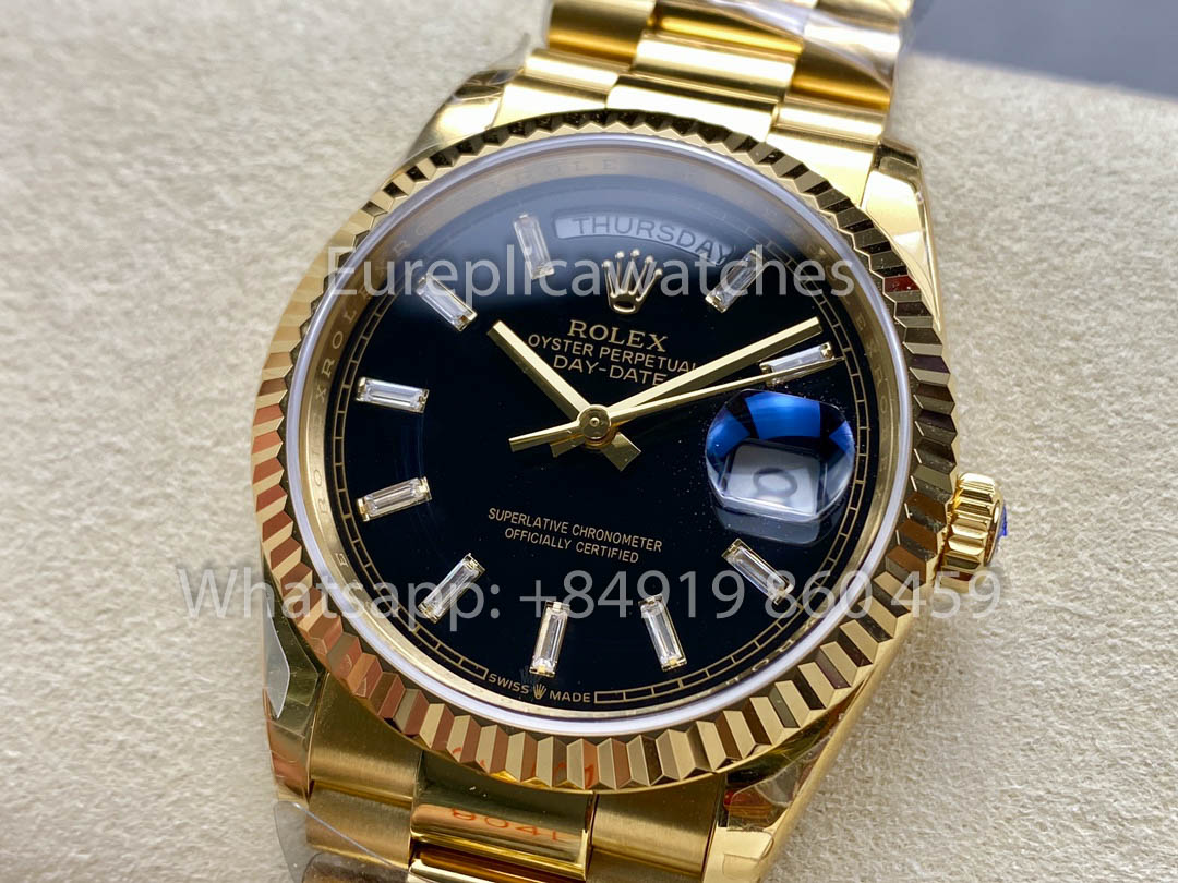 Rolex Day Data Ref. 128238 quadrante nero Amarelo Oro 1:1 Melhor Clone 8+ Fabbrica Contrapeso Versão