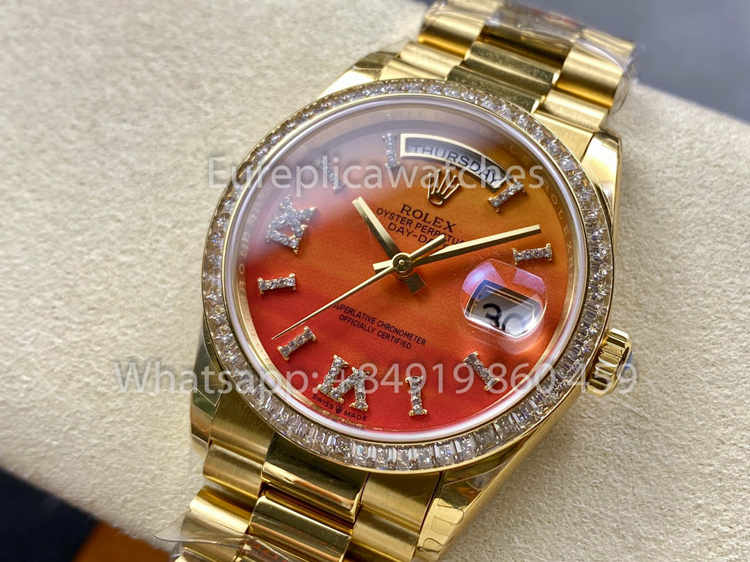 Rolex Day Date 128398TBR-0018 Yellow Oro 1:1 Best Clone 8+ Fabbrica Counterweight Versione