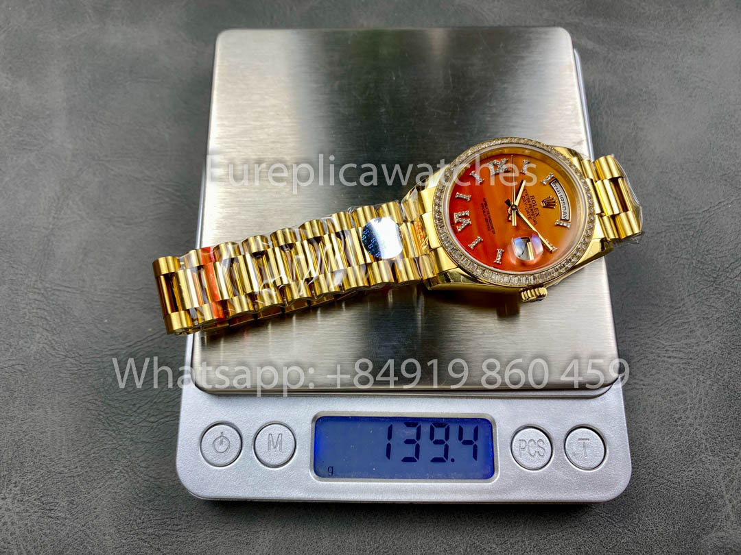 Rolex Day Date 128398TBR-0018 Yellow Oro 1:1 Best Clone 8+ Fabbrica Counterweight Versione