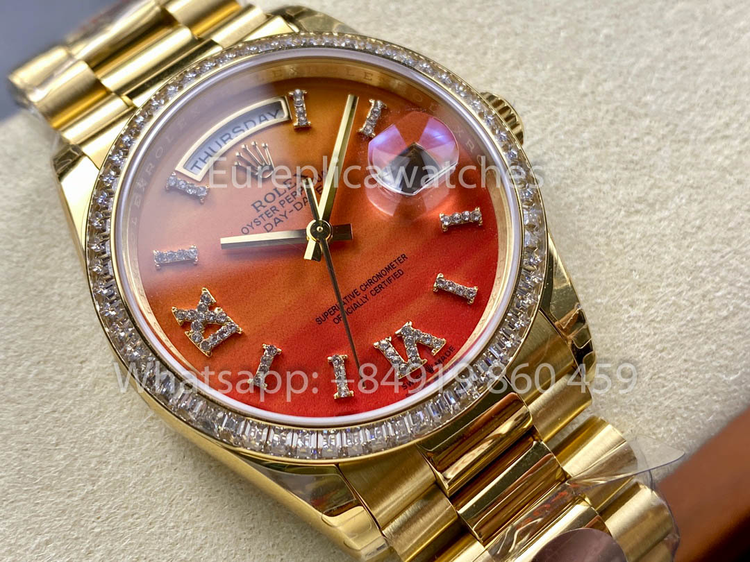 Rolex Day Date 128398TBR-0018 Yellow Oro 1:1 Best Clone 8+ Fabbrica Counterweight Versione
