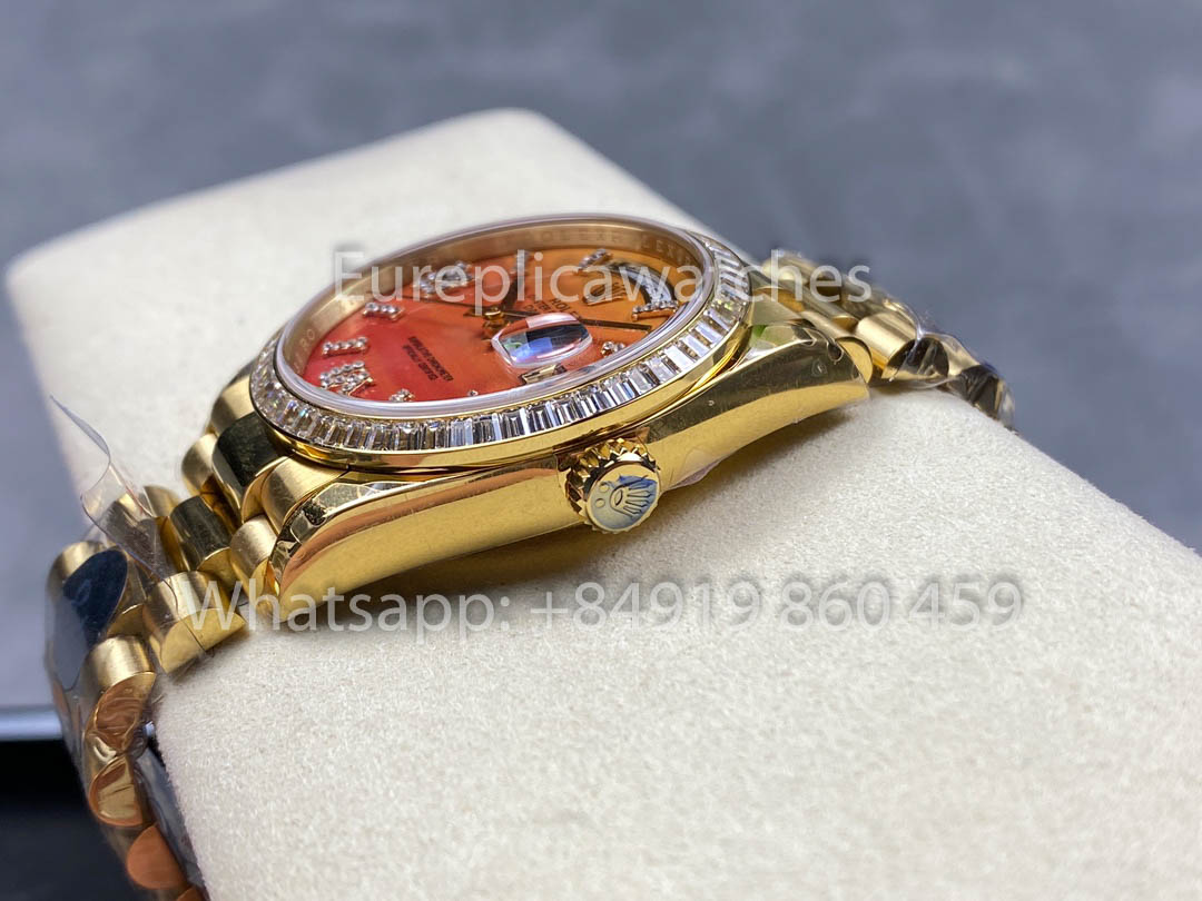 Rolex Day Date 128398TBR-0018 Yellow Oro 1:1 Best Clone 8+ Fabbrica Counterweight Versione