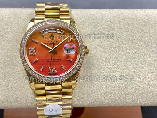 Rolex Day Date 128398TBR-0018 Yellow Oro  1:1 Best Clone 8+ Fabbrica Counterweight Versione