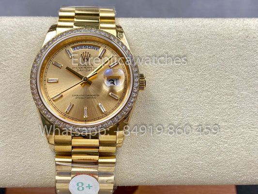 Rolex Day Date 128238 Yellow Oro  1:1 Best Clone 8+ Fabbrica Counterweight Versione