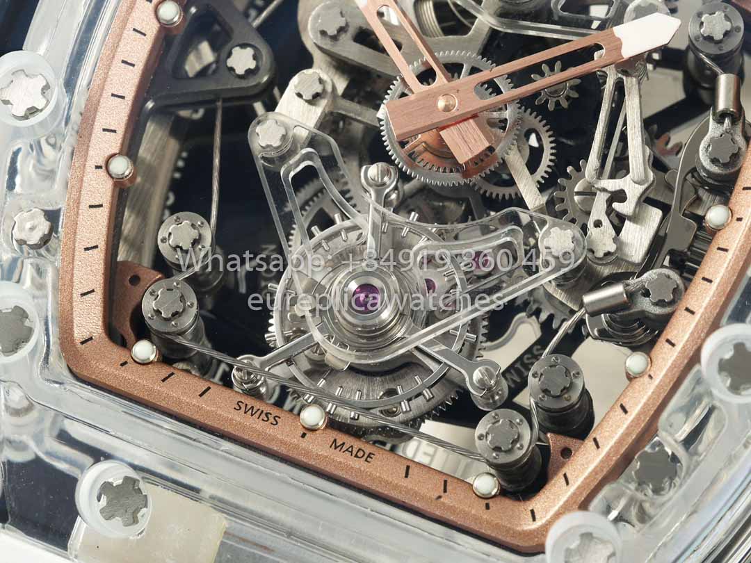 Richard Mille RM 56-02 Tourbillon 1:1 Best Clone RM Fabbrica Rose Gold Dial Saphire Case