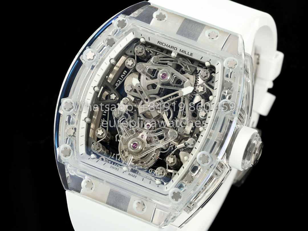 Richard Mille RM 56-02 Tourbillon 1:1 Best Clone RM Fabbrica White Dial and White cinturino