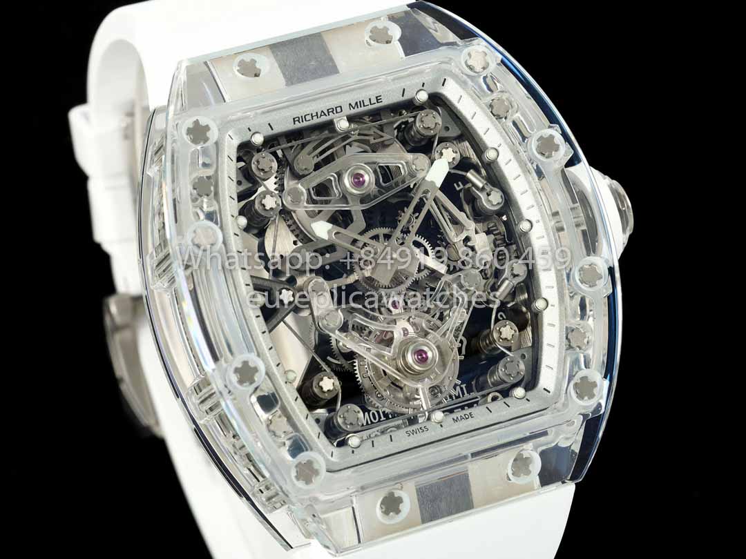 Richard Mille RM 56-02 Tourbillon 1:1 Best Clone RM Fabbrica White Dial and White cinturino