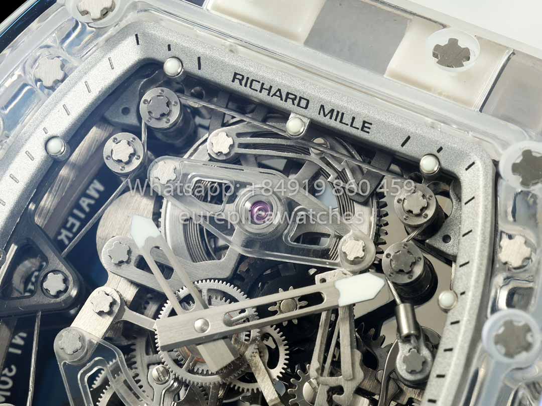 Richard Mille RM 56-02 Tourbillon 1:1 Best Clone RM Fabbrica Transparent case White Dial