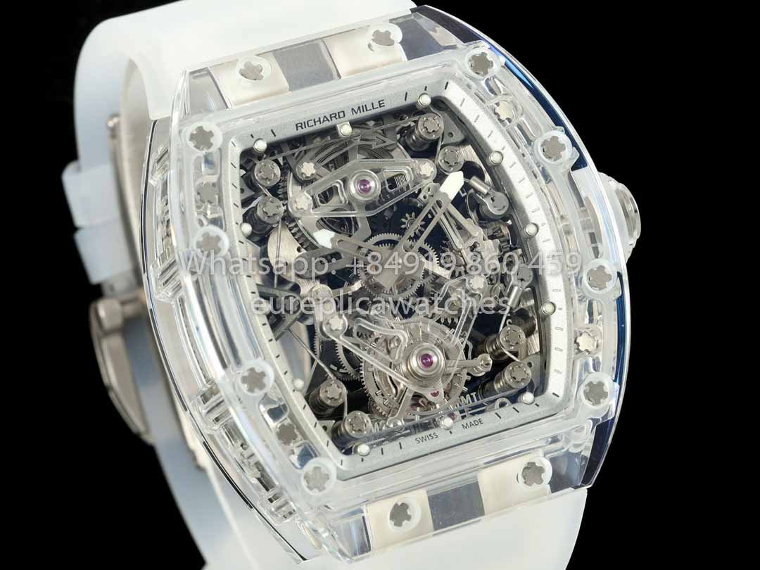 Richard Mille RM 56-02 Tourbillon 1:1 Best Clone RM Fabbrica Transparent case White Dial