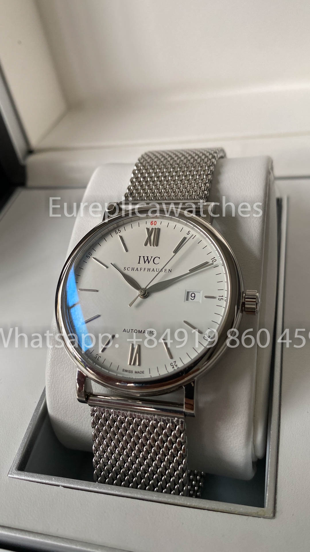 Reloj automático IWC Portofino IW356501 de 40 mm, 1:1, mejor clon A+, correa de malla Fabbrica