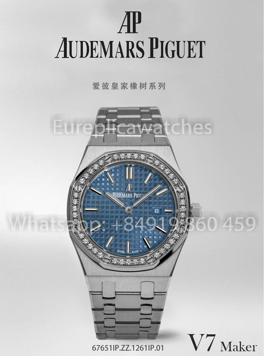 Audemars Piguet  67651OR Ladies’ Quartz Watch 1:1 Best Clone V7 Fabbrica Blue SS