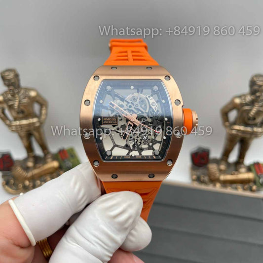 Richard Mille RM035 Toro Americas Edition Rose gold and Orange cinturino 1:1 Best Clone Sonic Fabbrica