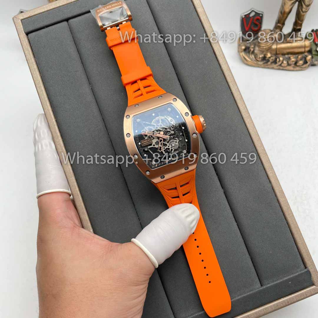 Richard Mille RM035 Toro Americas Edition Rose gold and Orange cinturino 1:1 Best Clone Sonic Fabbrica