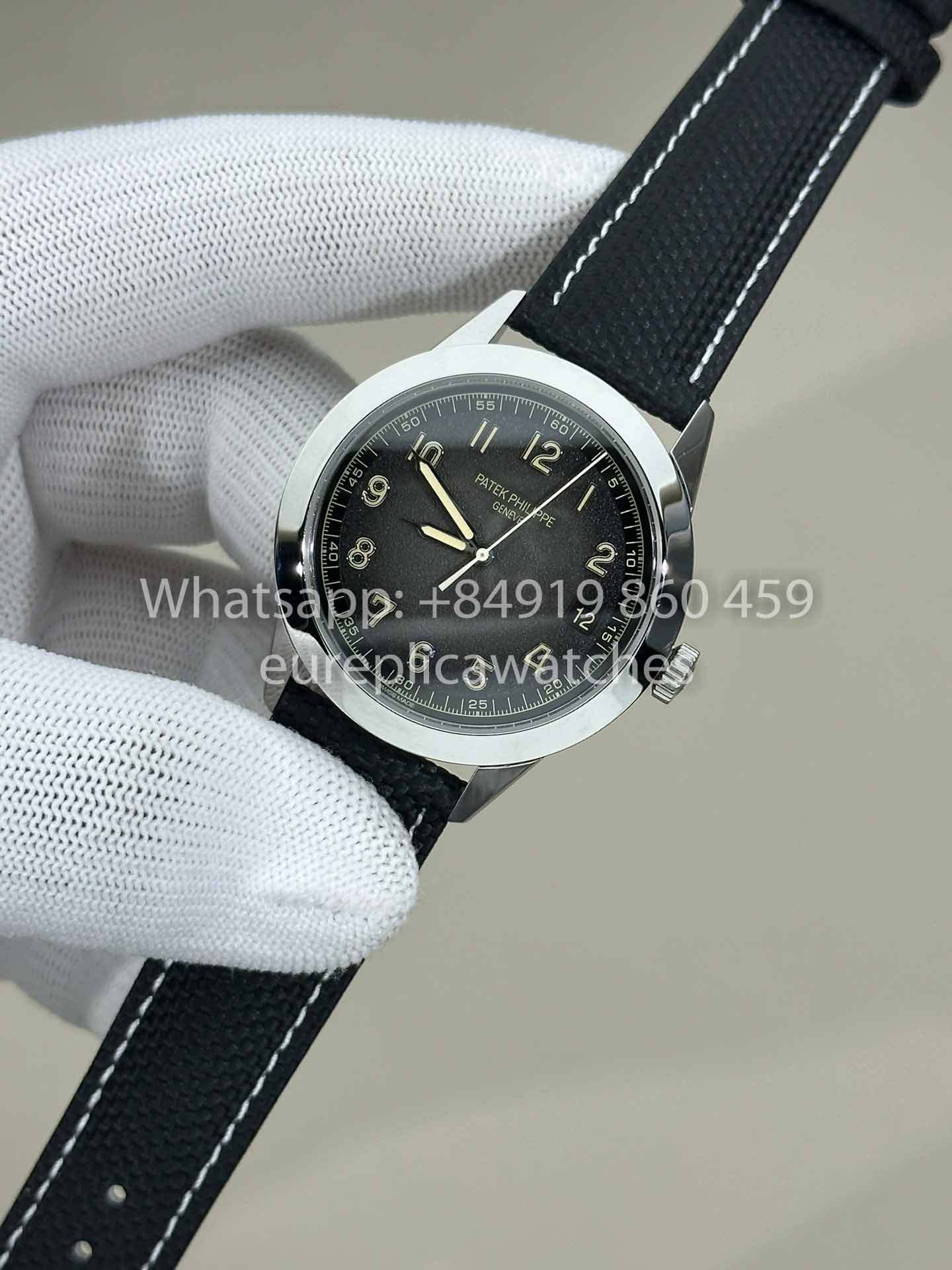 Patek Philippe Calatrava 5226G-001 Fabric cinturino 1:1 Best Clone GR upgraded luminous Versione