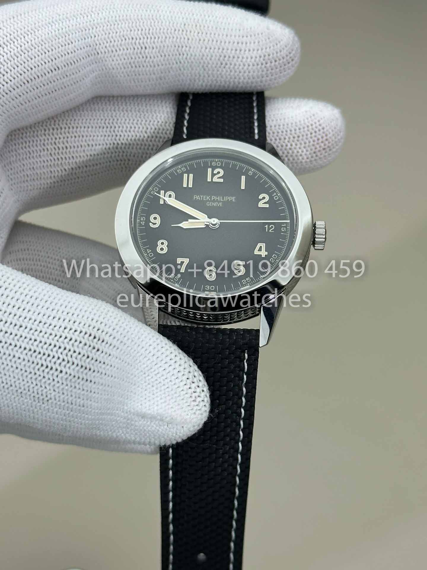 Patek Philippe Calatrava 5226G-001 Fabric cinturino 1:1 Best Clone GR upgraded luminous Versione