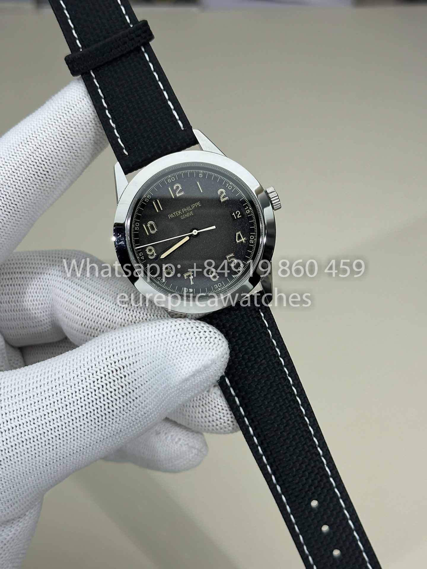 Patek Philippe Calatrava 5226G-001 Fabric cinturino 1:1 Best Clone GR upgraded luminous Versione