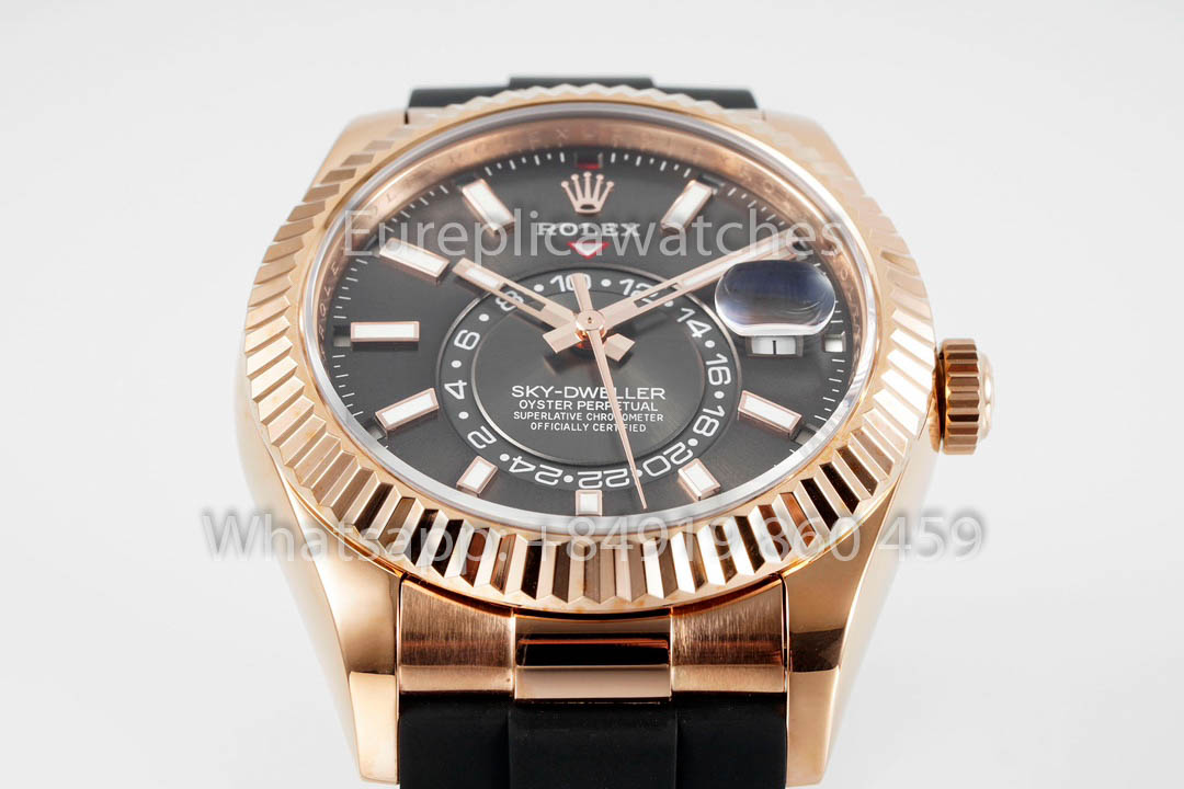Rolex Oyster Perpetual Sky-Dweller M336239 Grey Dial Rose Gold 1:1 Best Clone ZF Fabbrica 190 gram