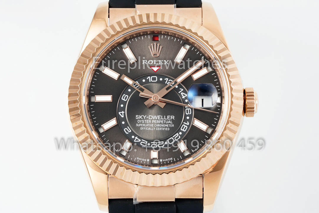 Rolex Oyster Perpetual Sky-Dweller M336239 Grey Dial Rose Gold 1:1 Best Clone ZF Fabbrica 190 gram