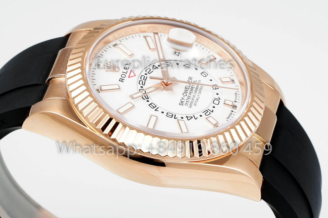 Rolex Oyster Perpetual Sky-Dweller M336239 White Dial Rose Gold 1:1 Best Clone ZF Fabbrica 190 gram