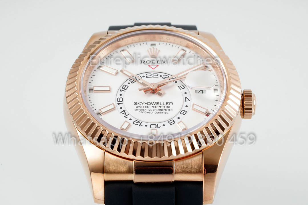 Rolex Oyster Perpetual Sky-Dweller M336239 White Dial Rose Gold 1:1 Best Clone ZF Fabbrica 190 gram