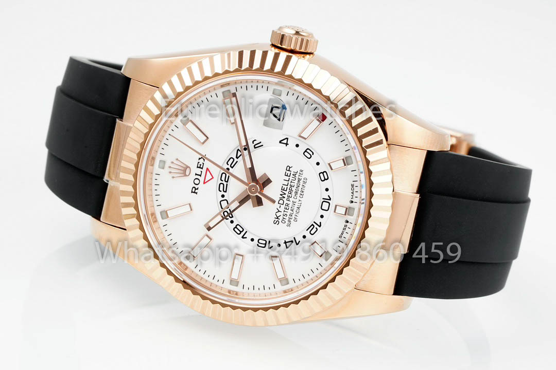 Rolex Oyster Perpetual Sky-Dweller M336239 White Dial Rose Gold 1:1 Best Clone ZF Fabbrica 190 gram