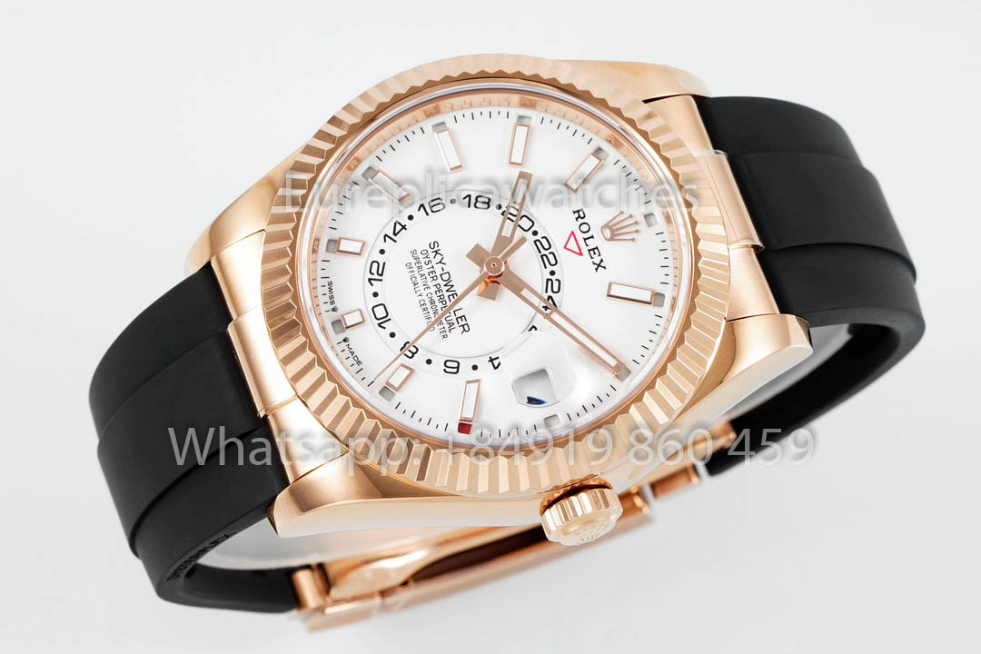 Rolex Oyster Perpetual Sky-Dweller M336239 White Dial Rose Gold 1:1 Best Clone ZF Fabbrica 190 gram