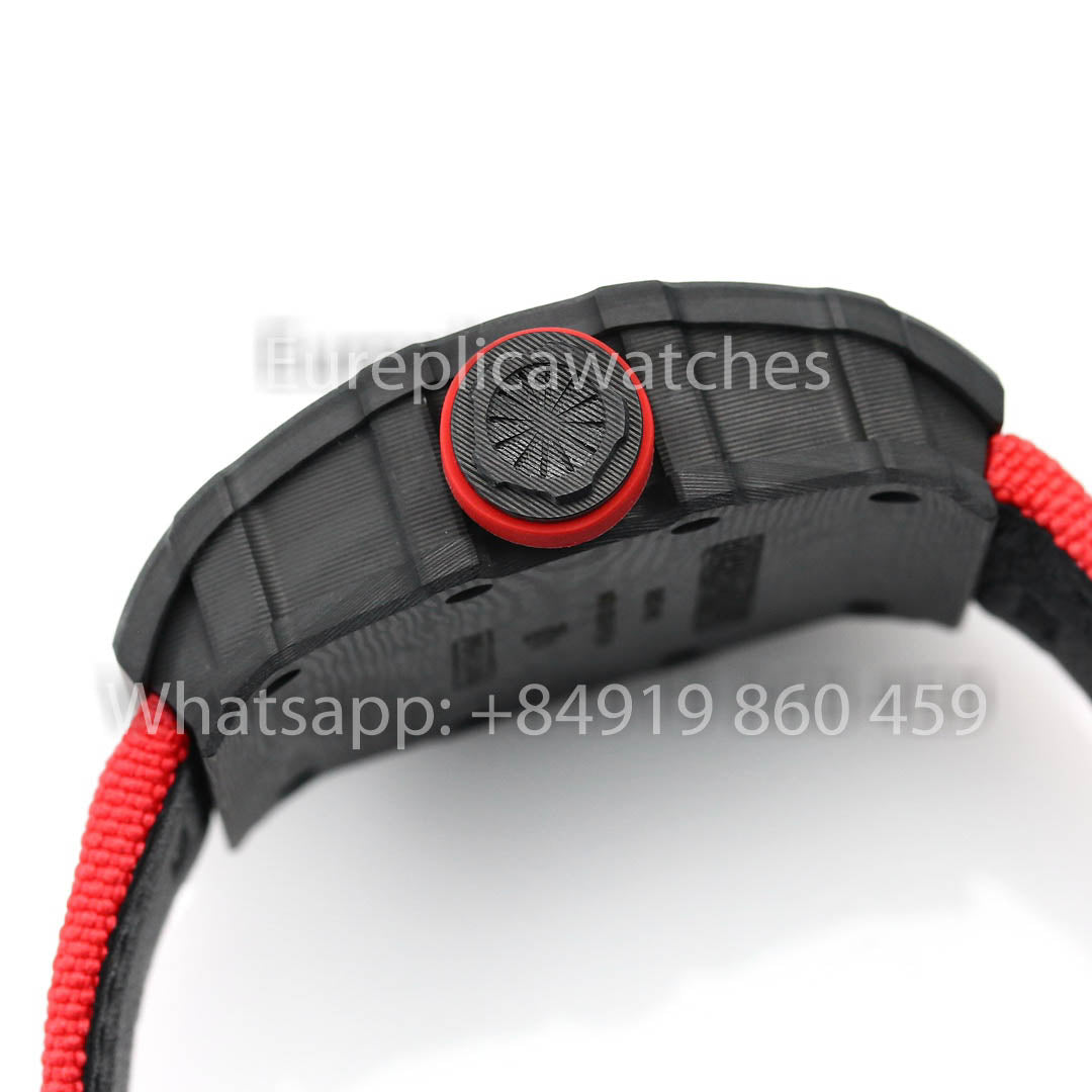 Richard Mille RM35-01 NTPT Carbonio 1:1 Best Clone BBR Fabbrica V2 Red Velcro cinturino