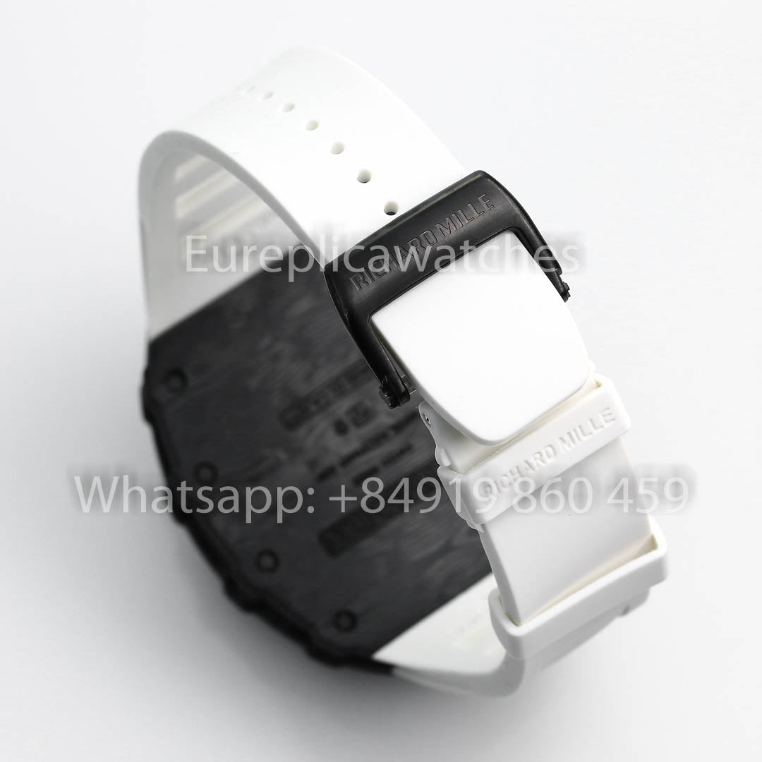 Richard Mille RM35-01 NTPT Carbonio 1:1 Best Clone BBR Fabbrica V2 Bianco Gomma cinturino