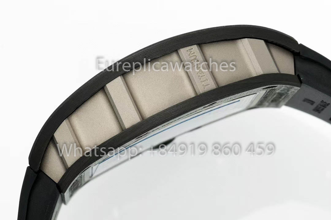 RICHARD MILLE  RM055  fibra di carbonio Cassa 1:1 Best Clone APS Fabbrica Nero Gomma cinturino