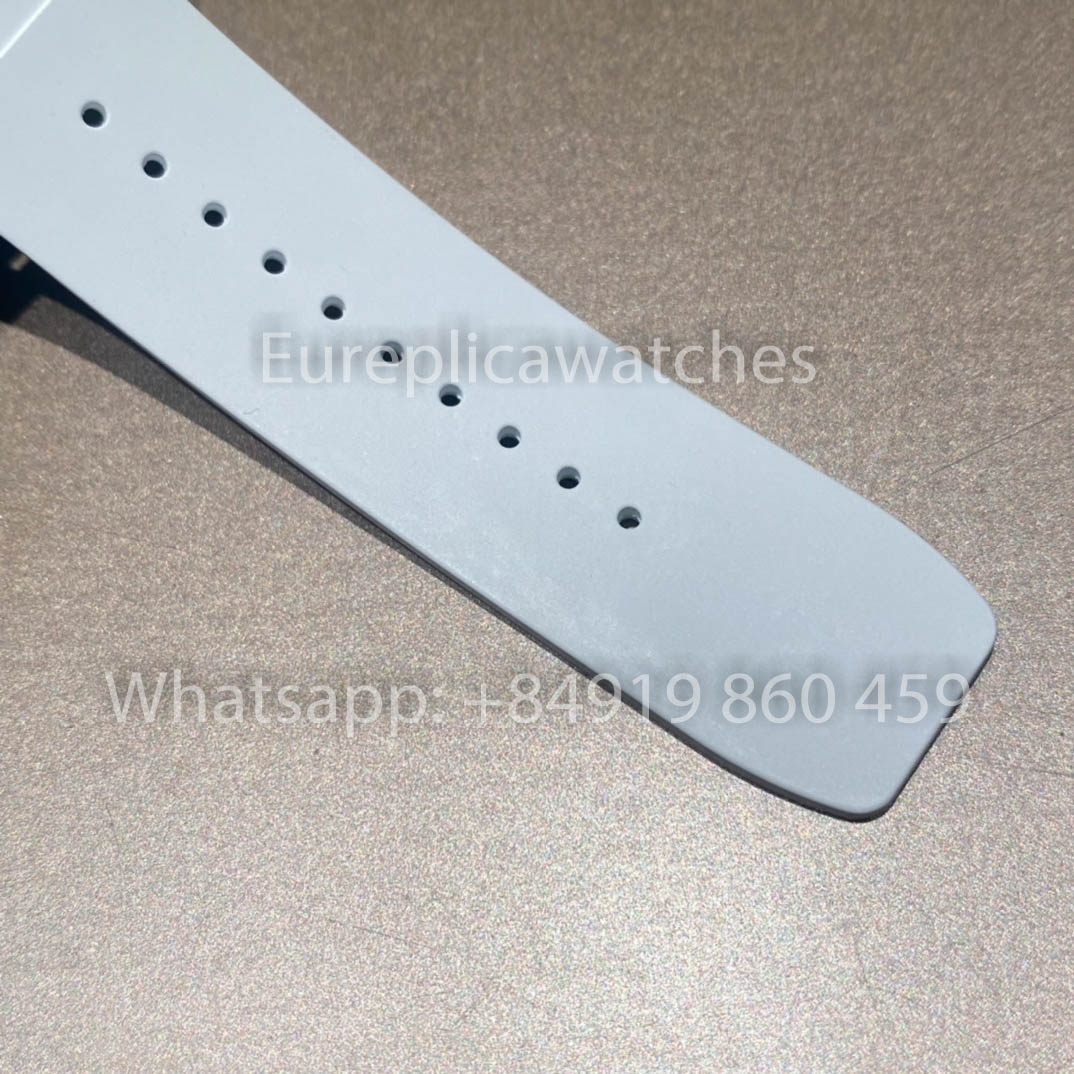 RICHARD MILLE RM055 fibra di carbonio Cassa 1:1 Best Clone APS Fabbrica quadrante blu Bianco cinturino