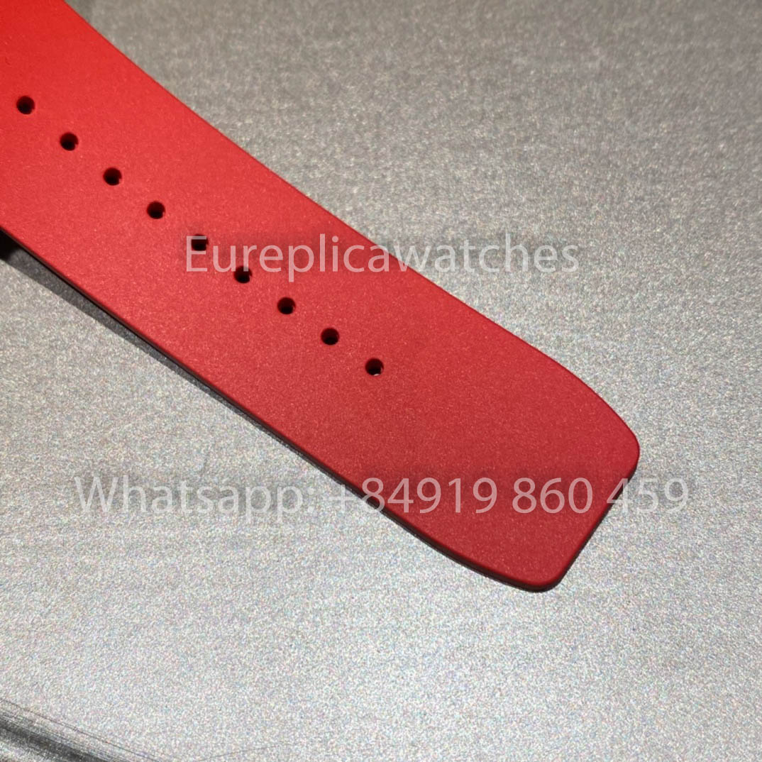 RICHARD MILLE RM055 fibra di carbonio Cassa 1:1 Best Clone APS Fabbrica Red Gomma cinturino