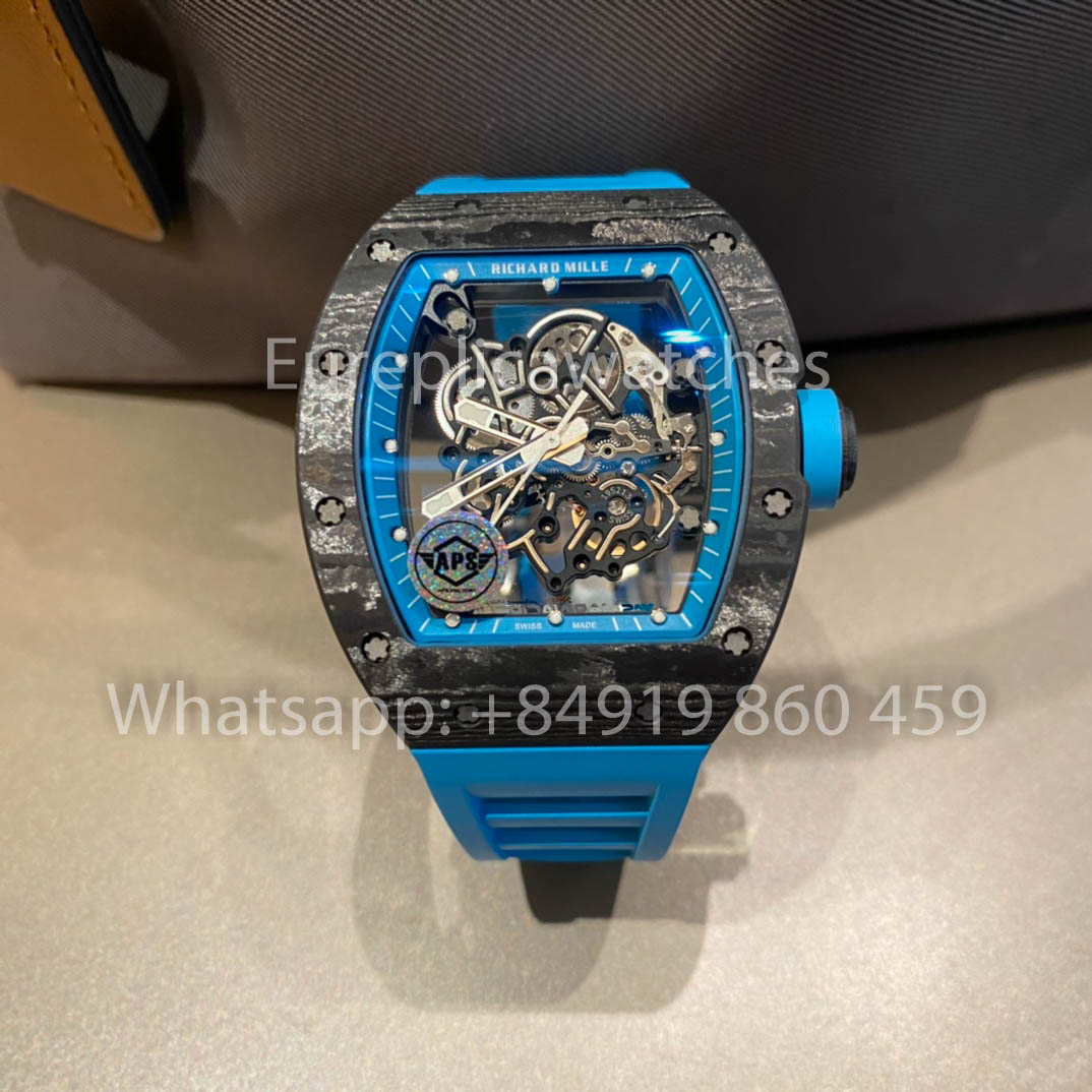 RICHARD MILLE RM055 fibra de carbono Cassa 1:1 Best Clone APS Fabbrica quadrante blu