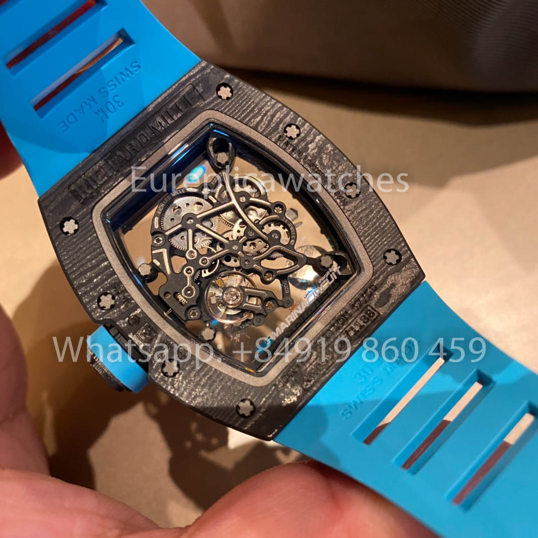RICHARD MILLE RM055 fibra de carbono Cassa 1:1 Best Clone APS Fabbrica quadrante blu
