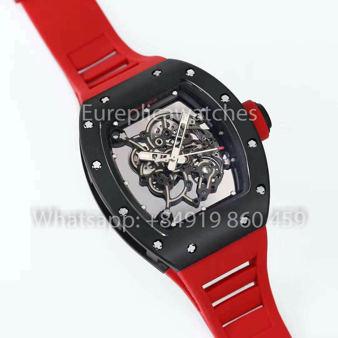 RICHARD MILLE RM055 ceramica Cassa 1:1 Best Clone APS Fabbrica Red cinturino