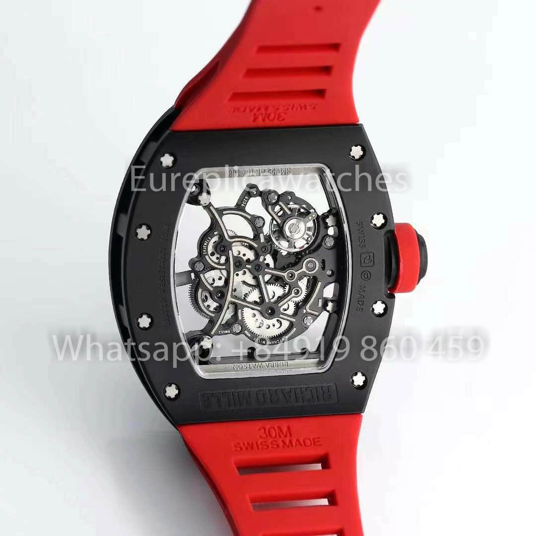 RICHARD MILLE RM055 ceramica Cassa 1:1 Best Clone APS Fabbrica Red cinturino