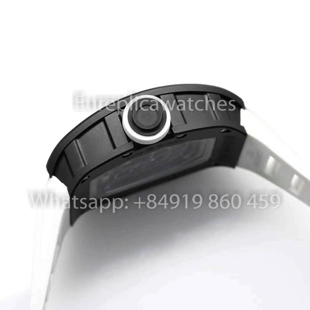 RICHARD MILLE RM055 ceramica Cassa 1:1 Best Clone APS Fabbrica Bianco cinturino